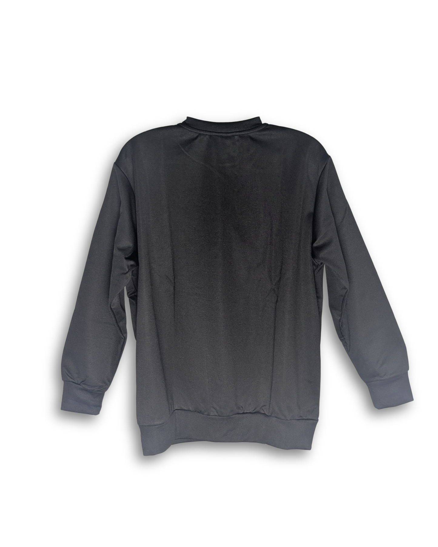 hintere ansicht eines sweatshirts in schwarz der marke fossfour. sale sportbekleidung. günstig ausverkauf sale. bündchen an ärmeln und taille. sportbekleidung günstig online.