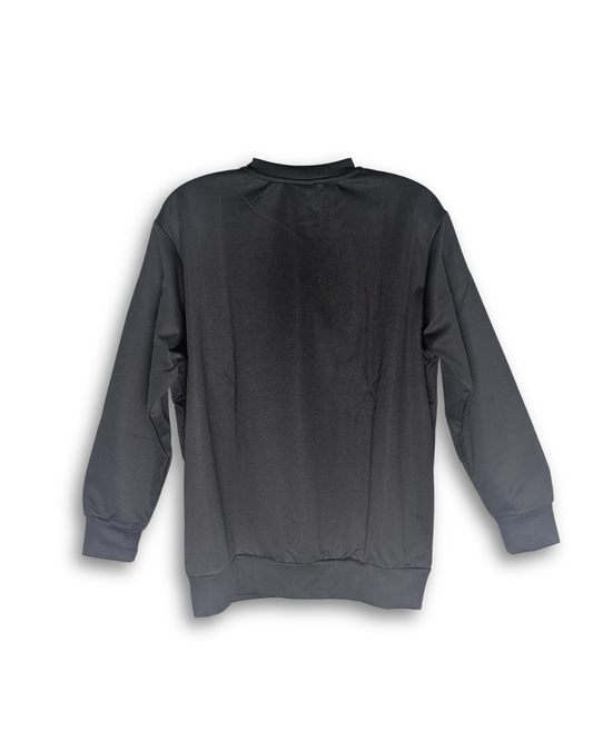 hintere ansicht eines sweatshirts in schwarz der marke fossfour. sale sportbekleidung. günstig ausverkauf sale. bündchen an ärmeln und taille. sportbekleidung günstig online.