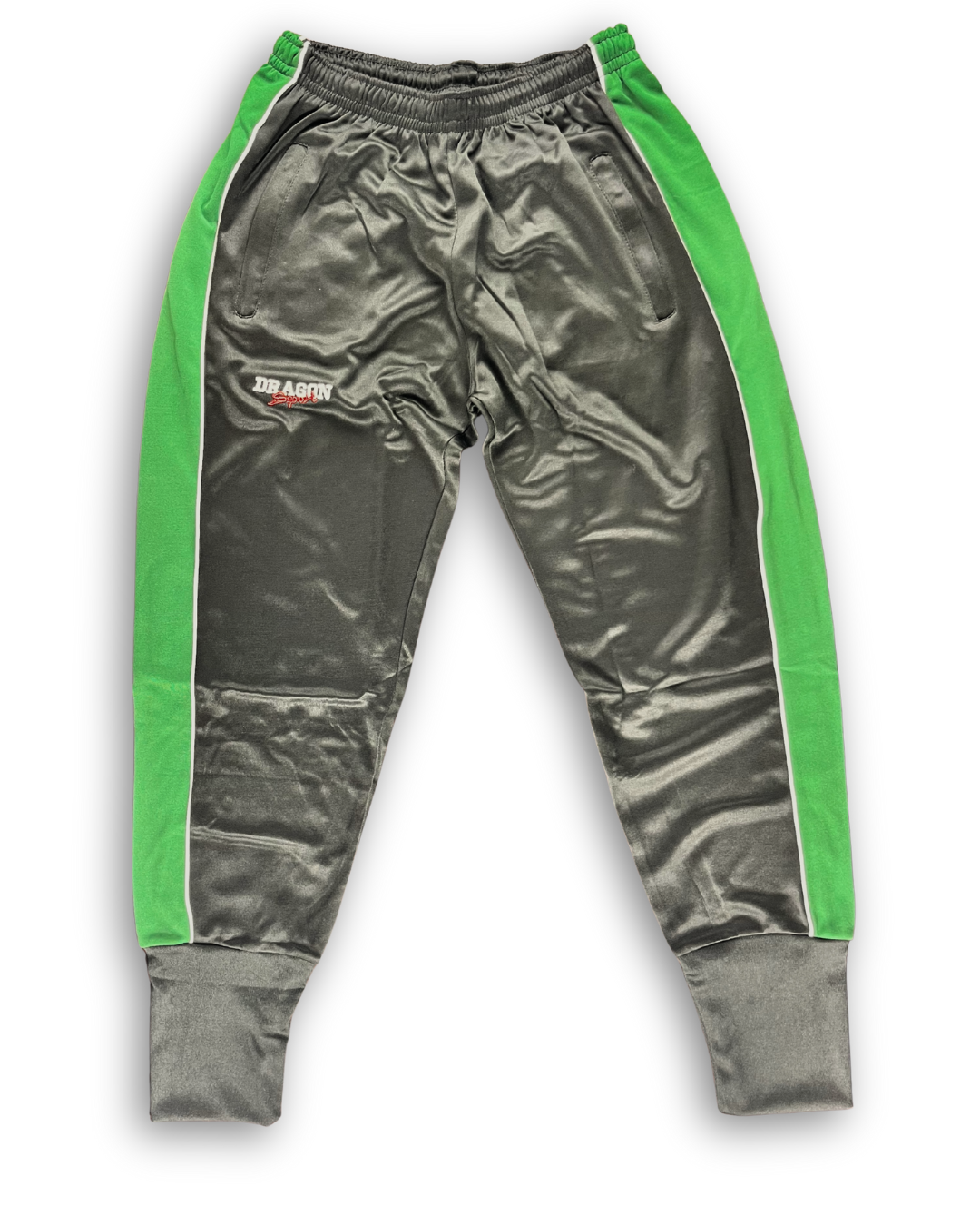 hose freizeit jogging männer schwarz mit grünem streifen retro dragon sport