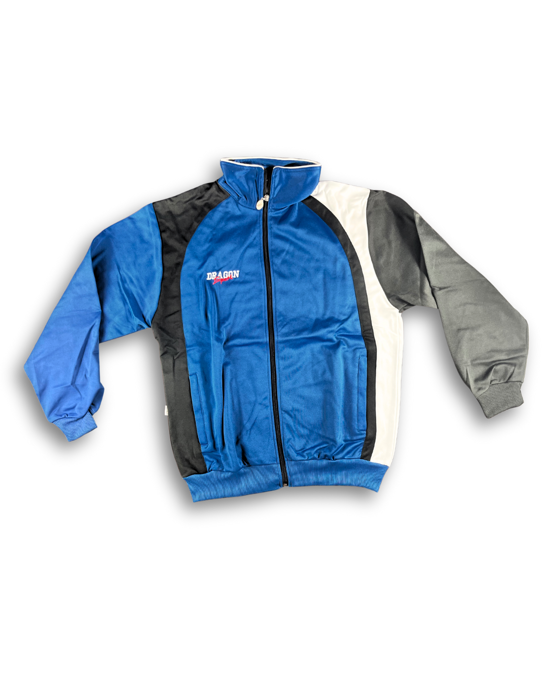 blau weiß schwarze jacke retro marke dragon sport günstig sportbekleidung