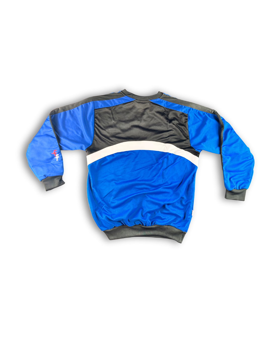 rückseite sweatshirt fossfour günstig sportkleidung blau schwarz weiß mit bündchen gute qualität