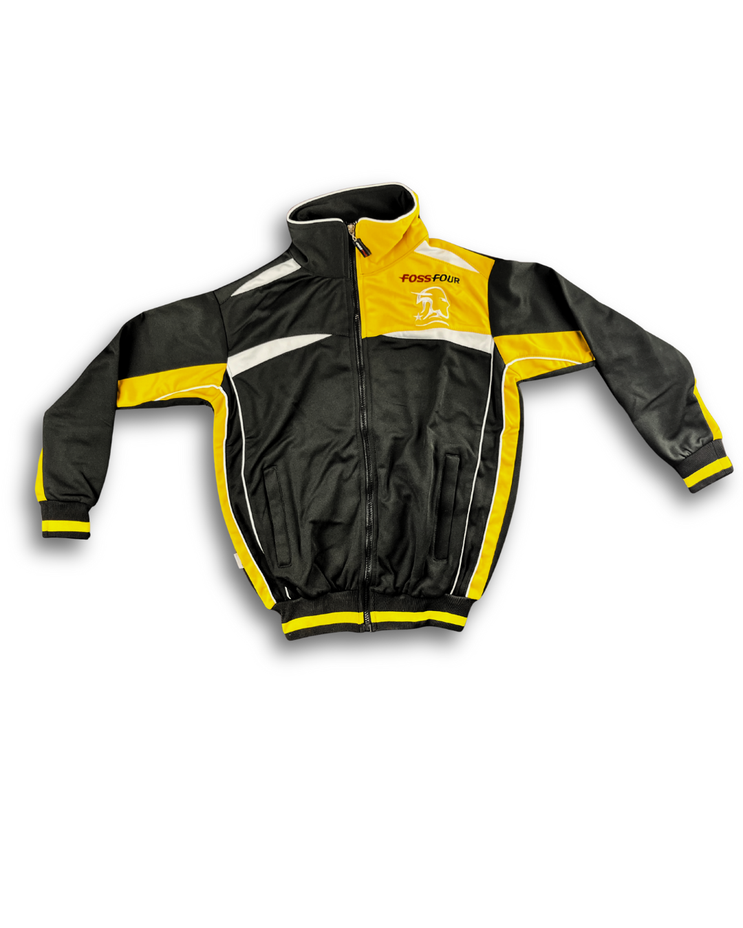 jacke im retro style schwarz gelb 