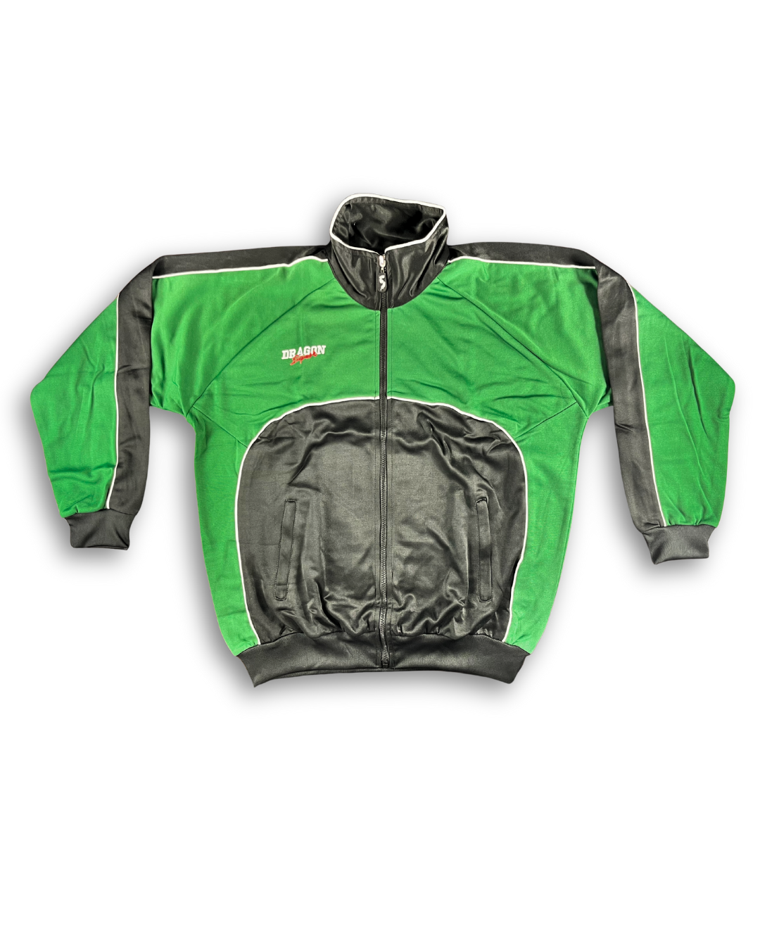 grün schwarze jacke freizeit training marke dragon sport für männer mit bündchen retro style günstig sportbekleidung