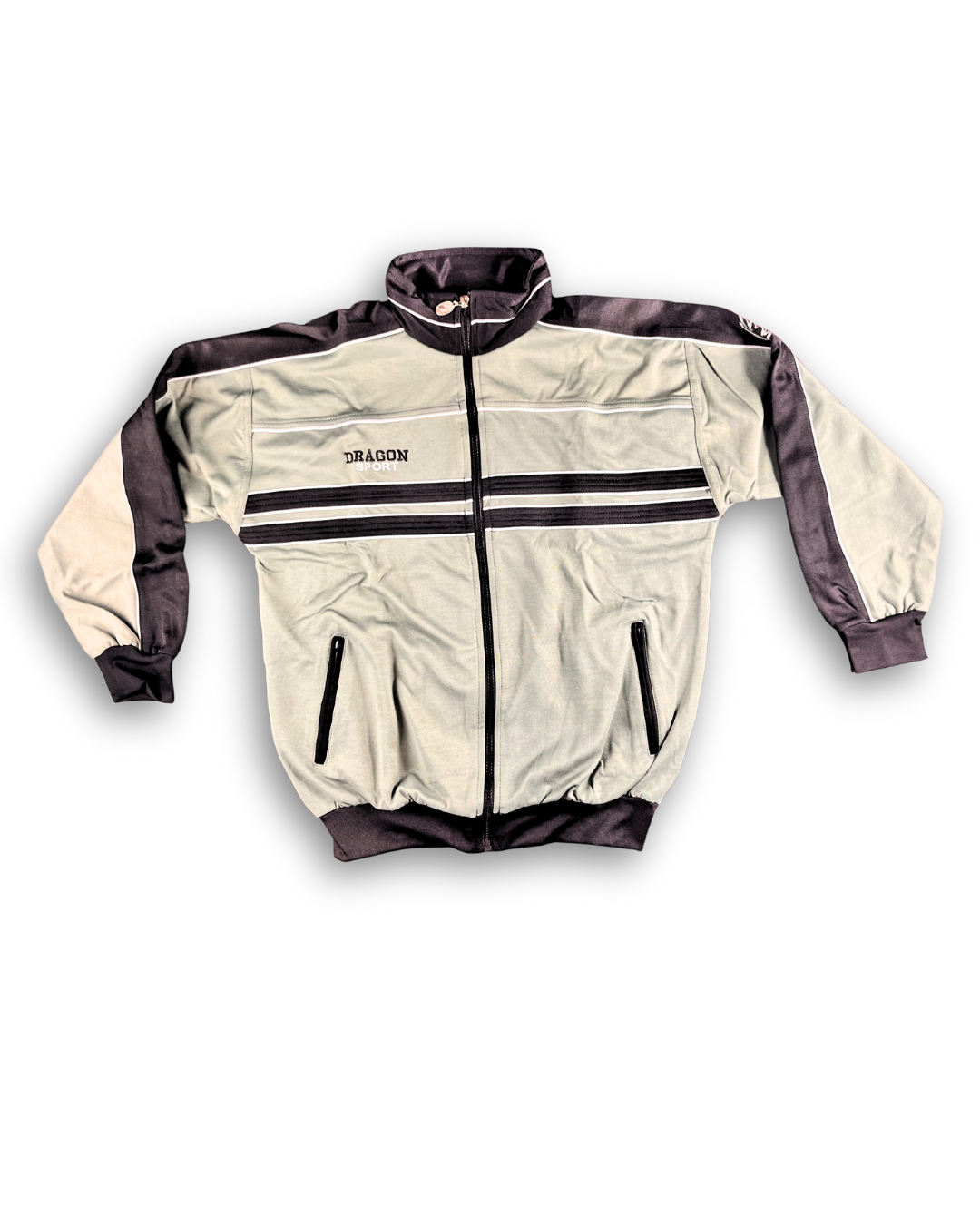 jacke training grau schwarz bündchen marke dragon sport günstig outlet