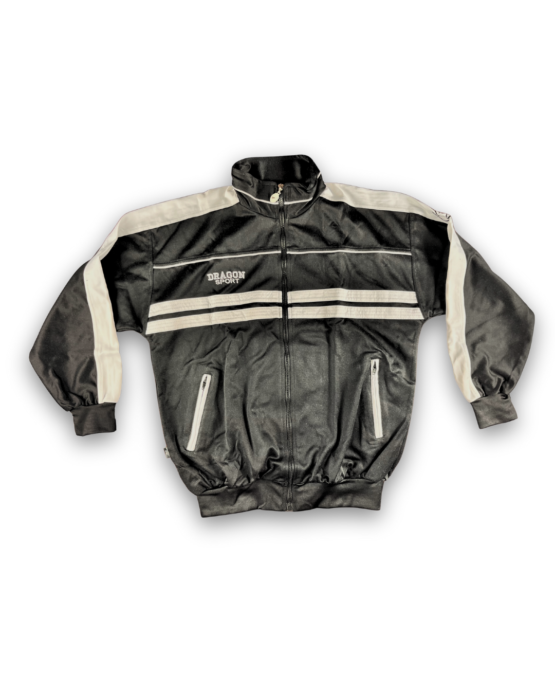 jacke training schwarz mit grauen streifen männer sportkleidung