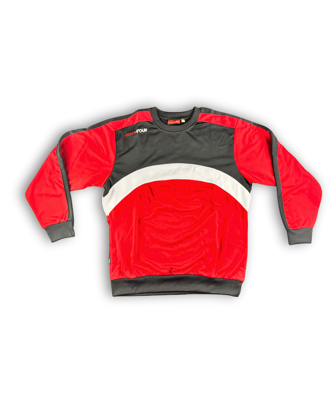 vorderseite sweatshirt rot schwarz weiß ohne model marke fossfour günstige sportkleidung männer